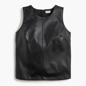 J CREW Black Faux Leather Sleeveless Top Shell
